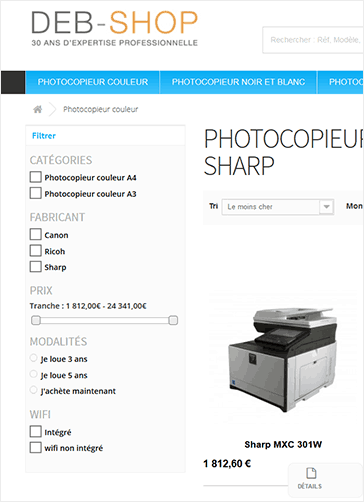 Devis et achat en ligne photocopieur - Deb Shop